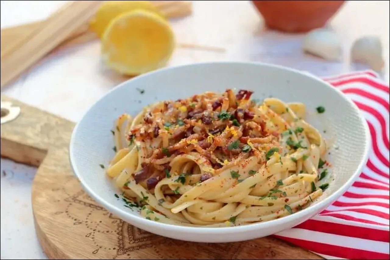 Linguine au citron et guanciale de Simone Zanoni