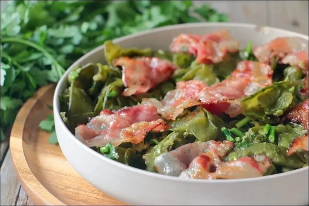 Poêlée de pois gourmands au lard