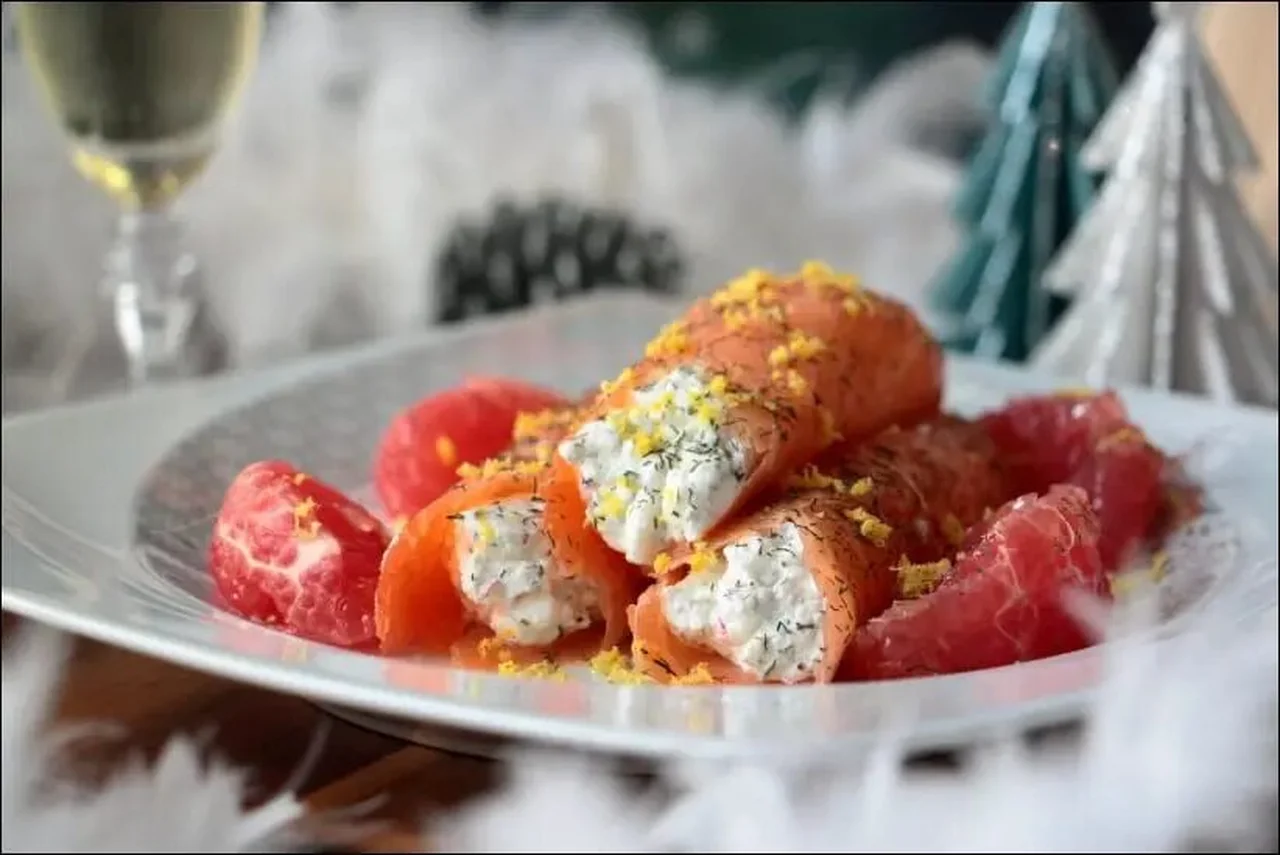 Roulés de saumon fumé au chèvre frais