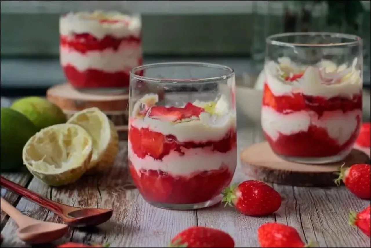 Verrines de fraises au citron vert