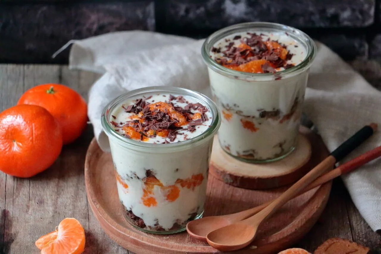 Verrines fromage blanc, clémentines et spéculoos