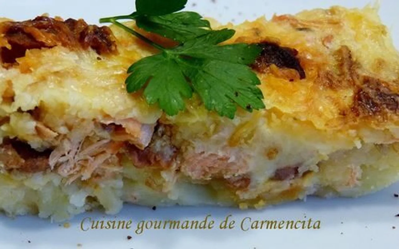 Parmentier de saumon au chorizo