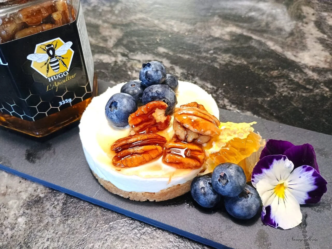 Gâteau au fromage miel et pacane
