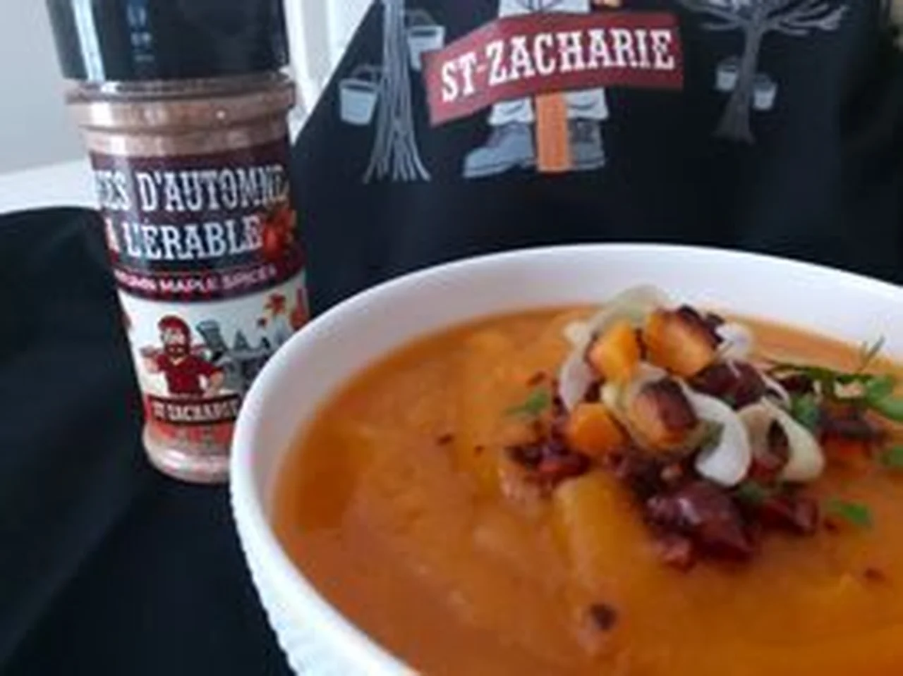 Potage de butternut aux épices d'automne à l'érable