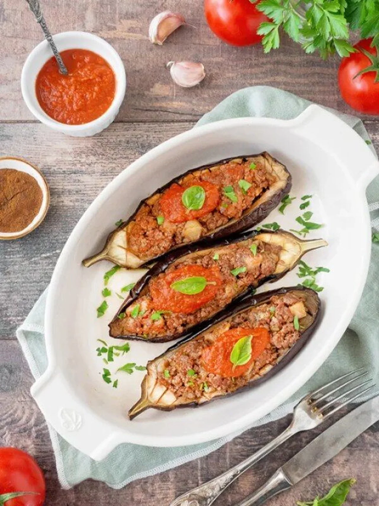 Aubergines farcies à la viande