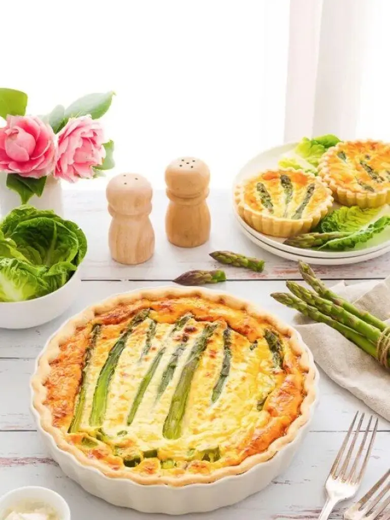 Quiche aux asperges, ricotta et parmesan