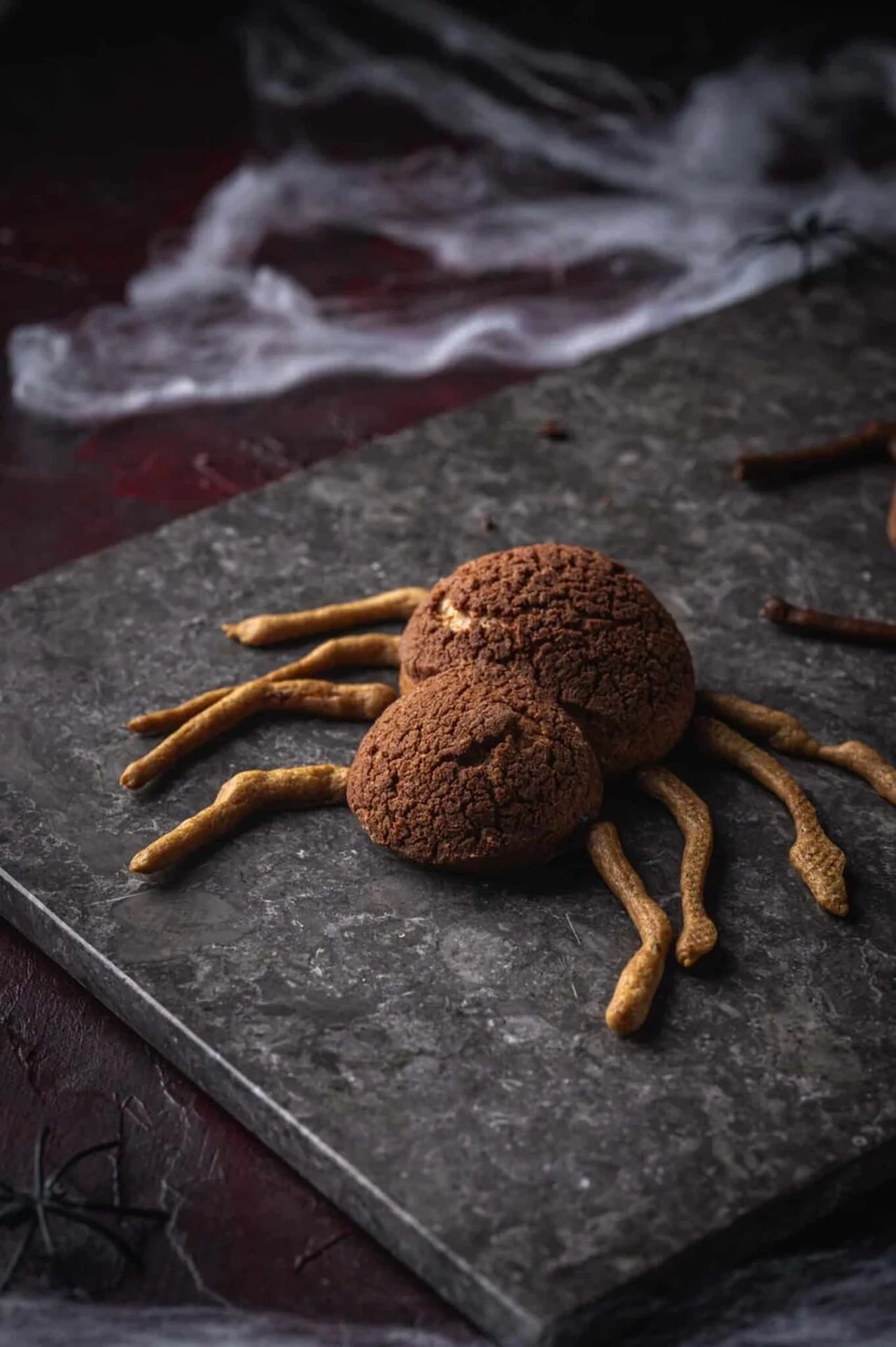 Choux araignées au chocolat pour Halloween