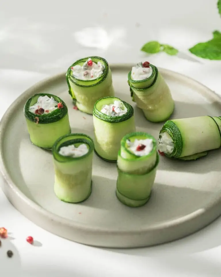 Roulés de courgettes au chèvre frais