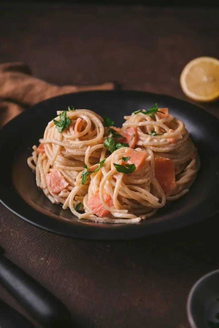 Spaghettis au saumon fumé et citron