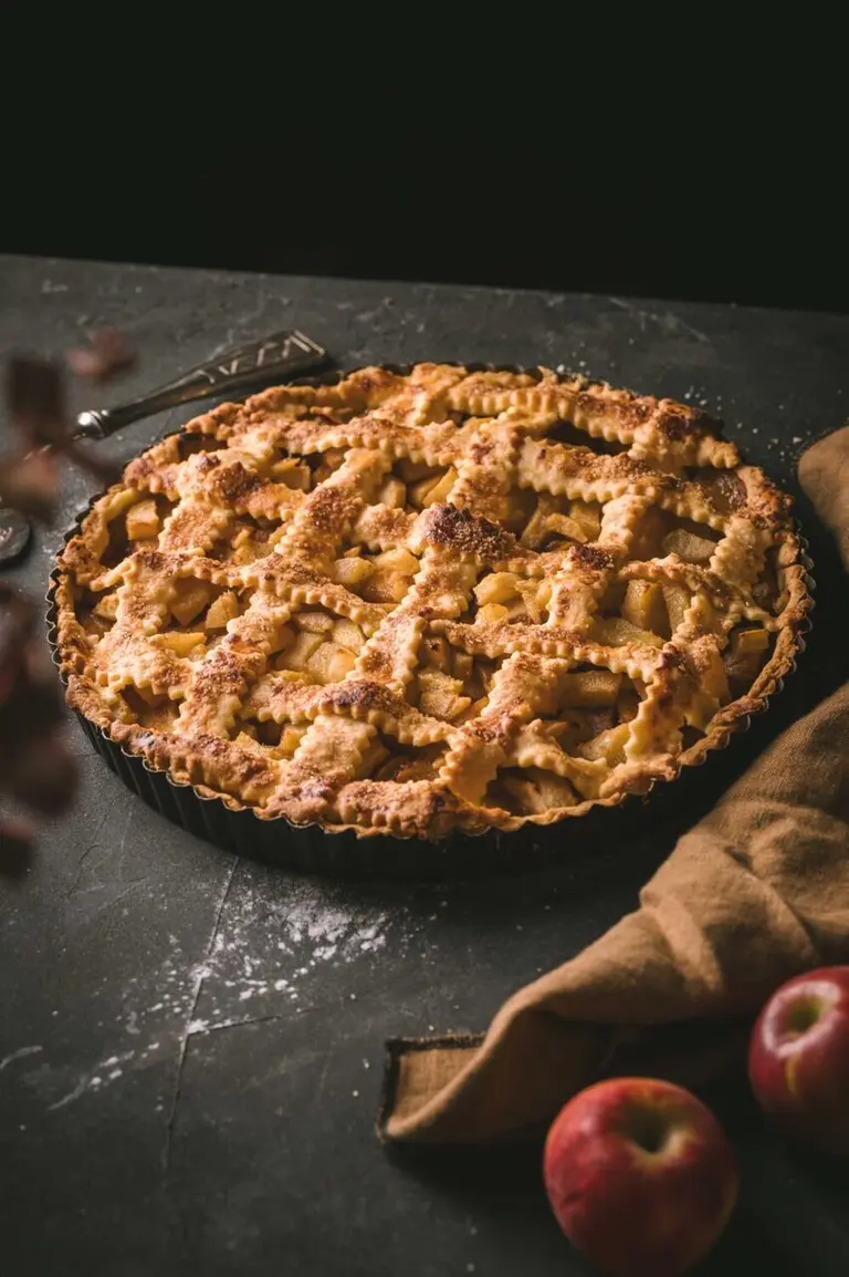 Tarte aux pommes quadrillée