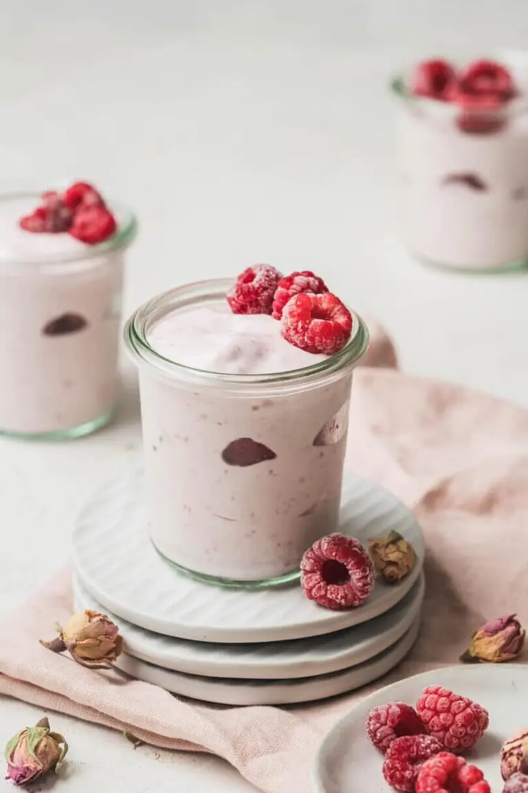 Verrines framboise et rose pour la Saint-Valentin