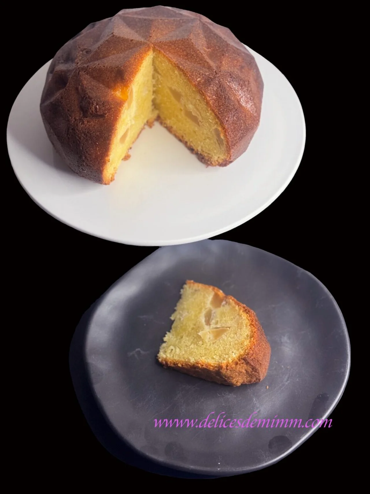 Gâteau aux pommes, rhum et tonka