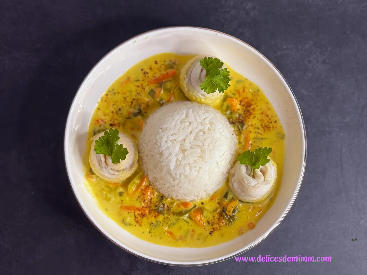 Roulades de sole limande aux légumes et au safran