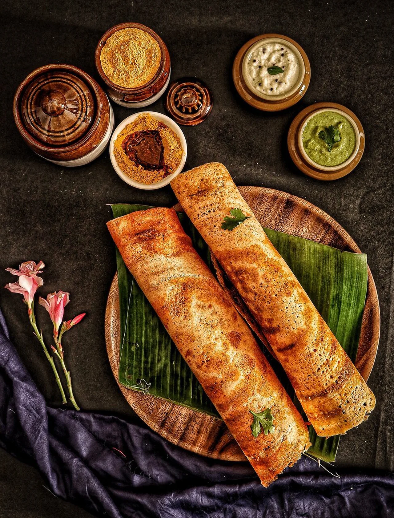 Dosa ayurvédique avec chutney au citron