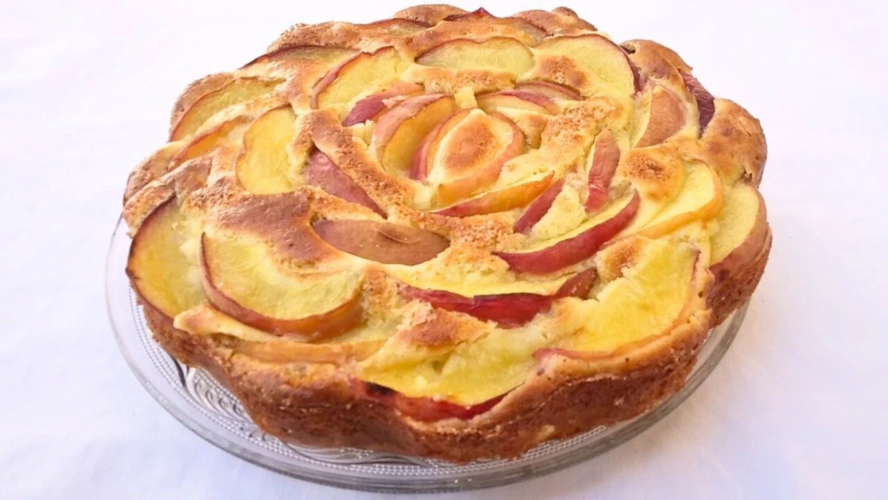 Gâteau aux pêches et mascarpone