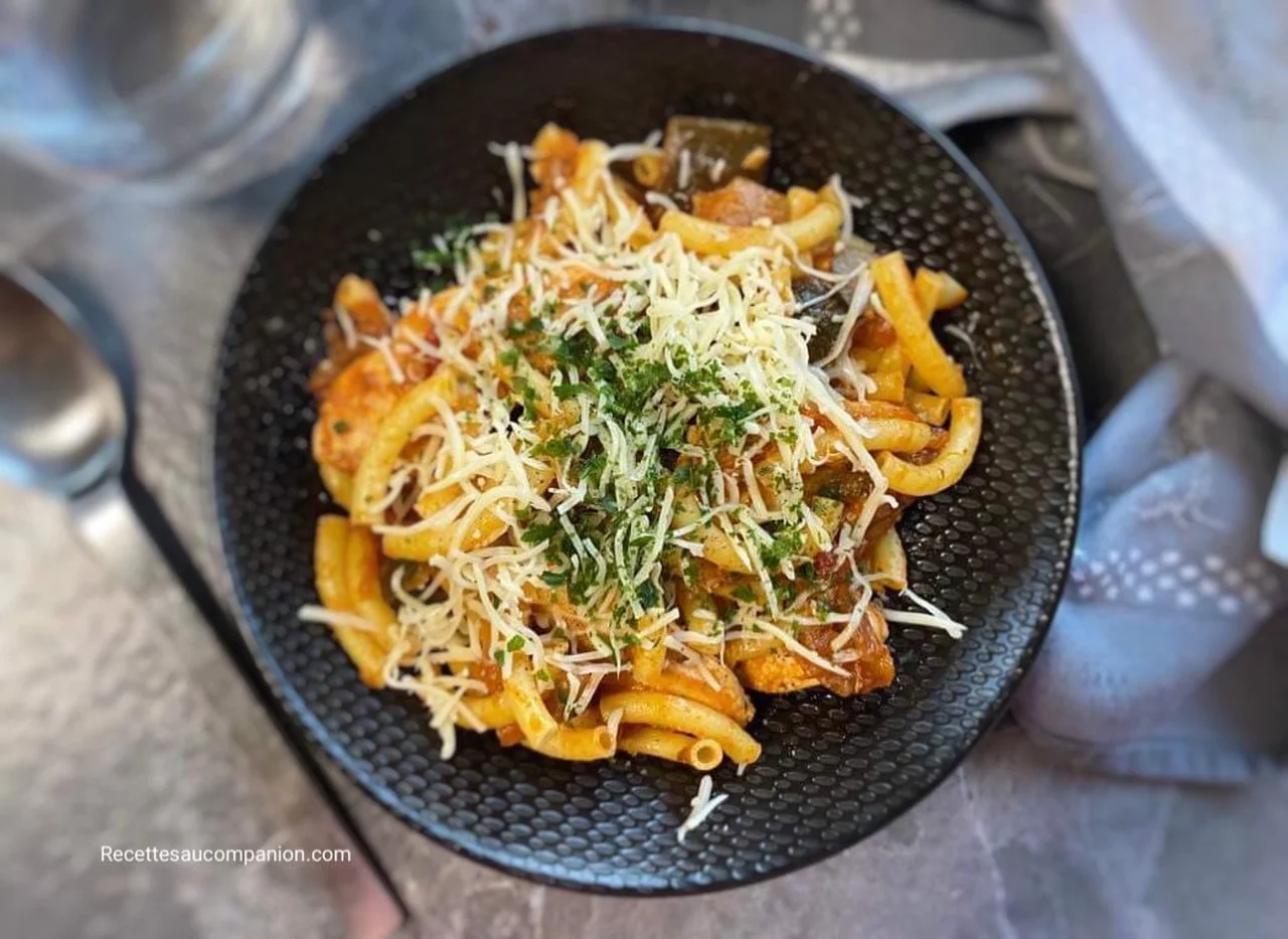 Macaroni au poulet à la ratatouille