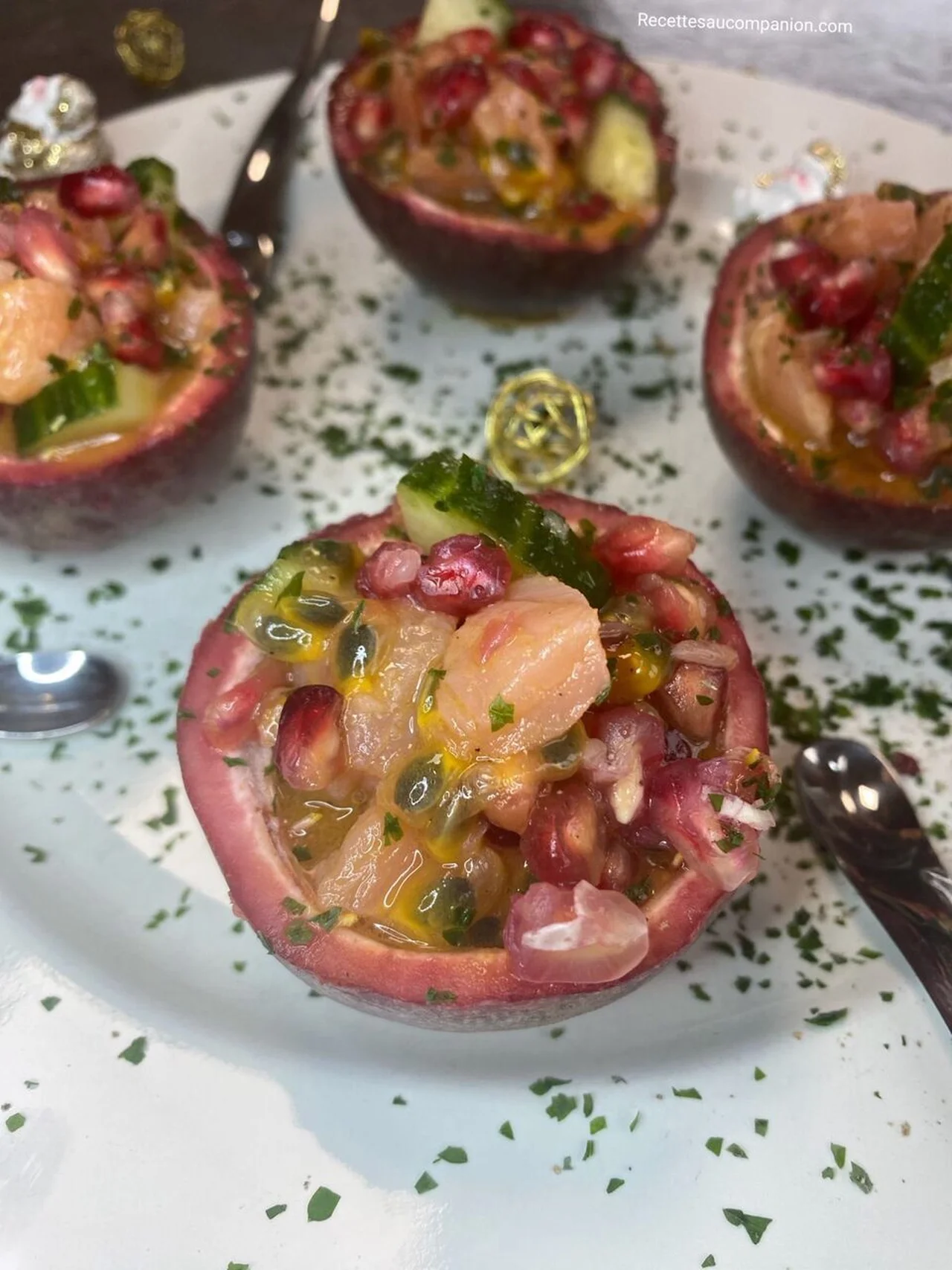 Tartare de saumon aux fruits de la passion