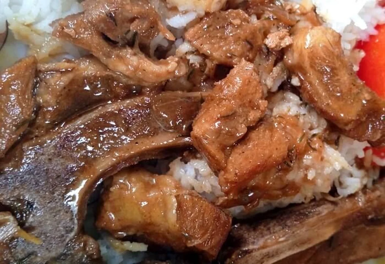 Côtes de porc sauce d'huitres