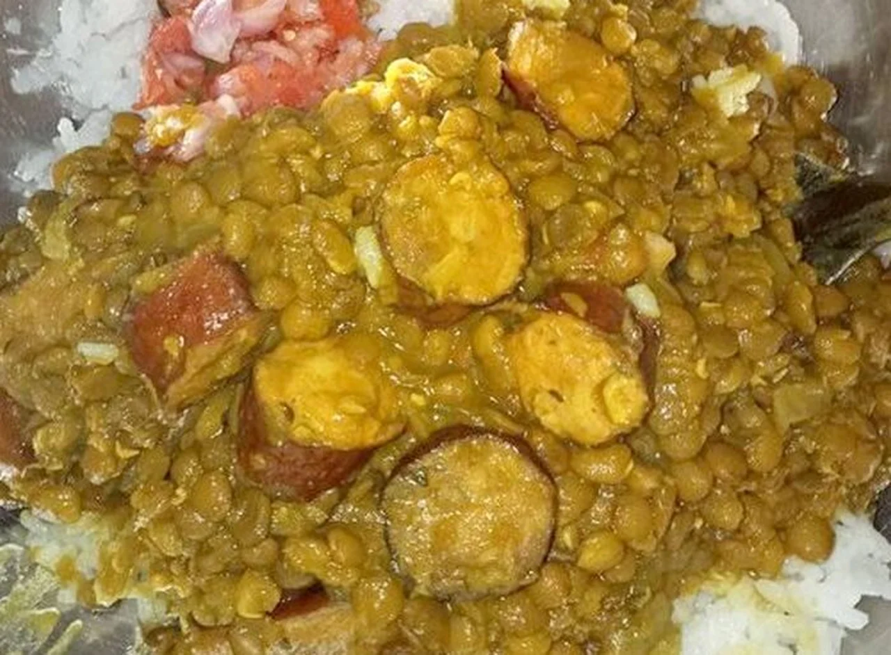 Lentilles saucisses à la créole