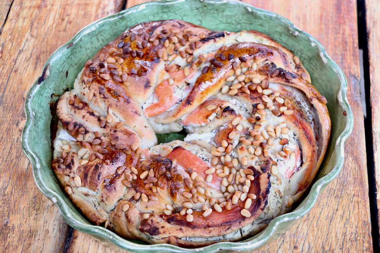 Babka salée au saumon et au fromage frais