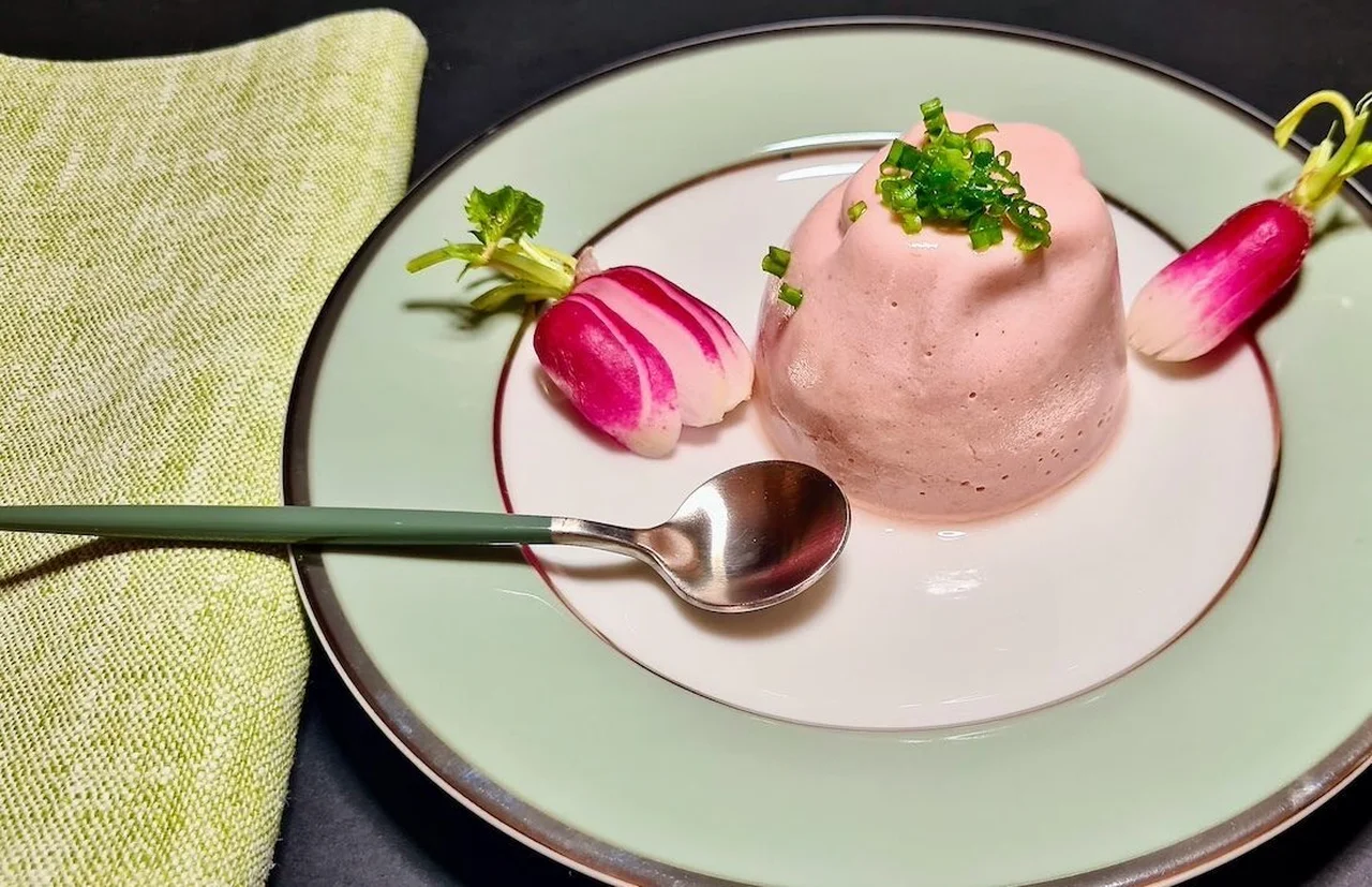 Panna cotta de radis roses