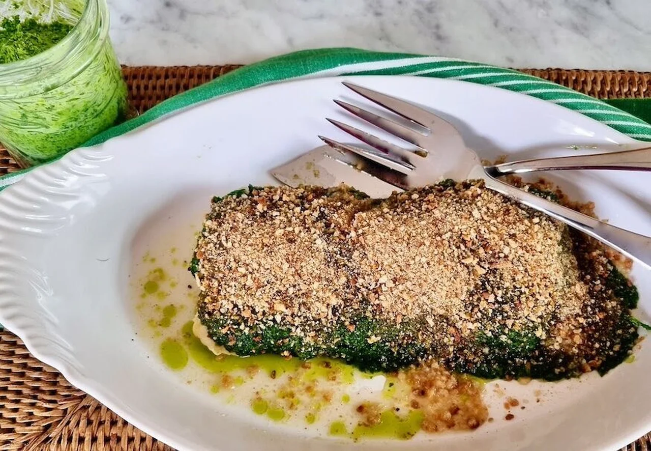 Poisson en croûte d'ail des ours
