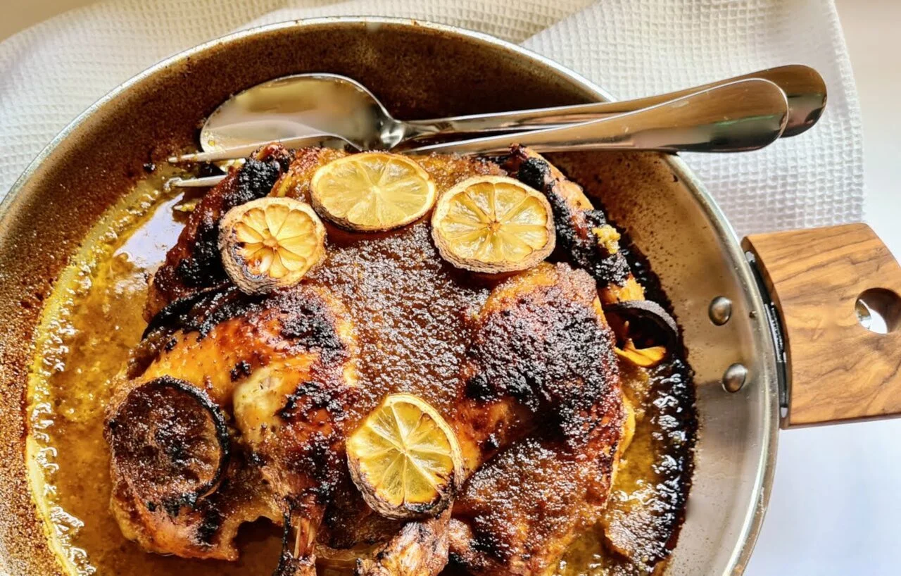 Poulet au citron et gingembre en crapaudine