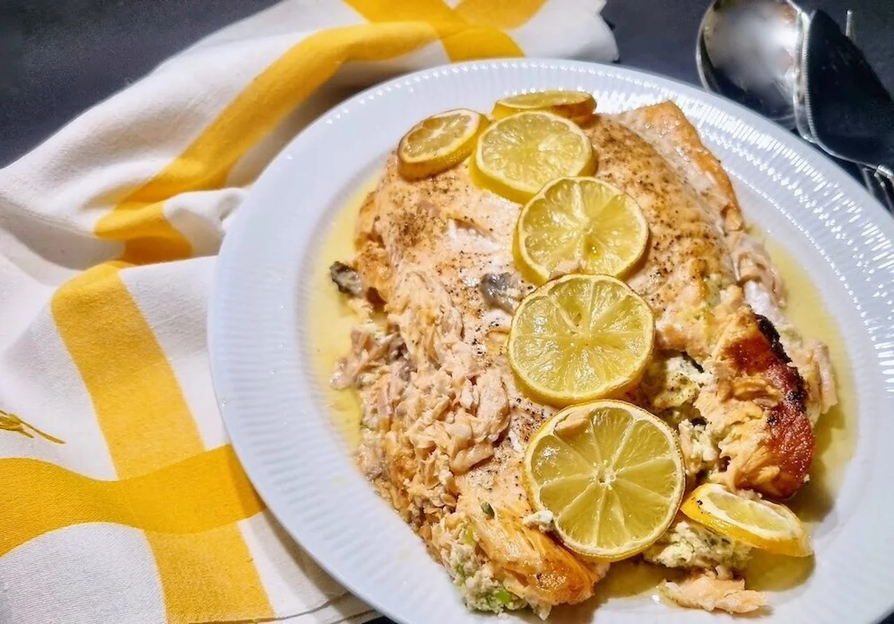 Saumon farci à la ricotta et saumon fumé