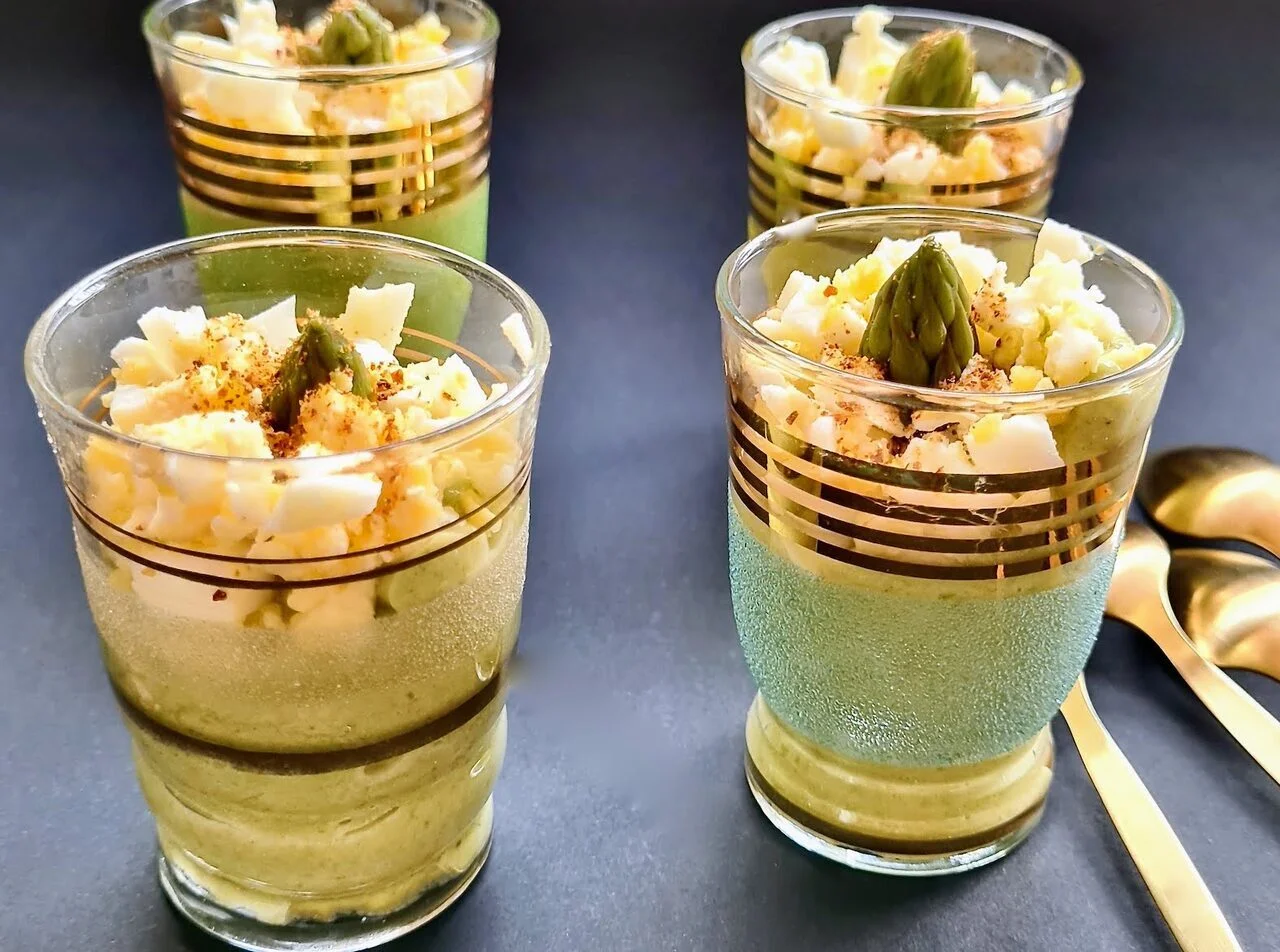 Verrines d'asperges vertes