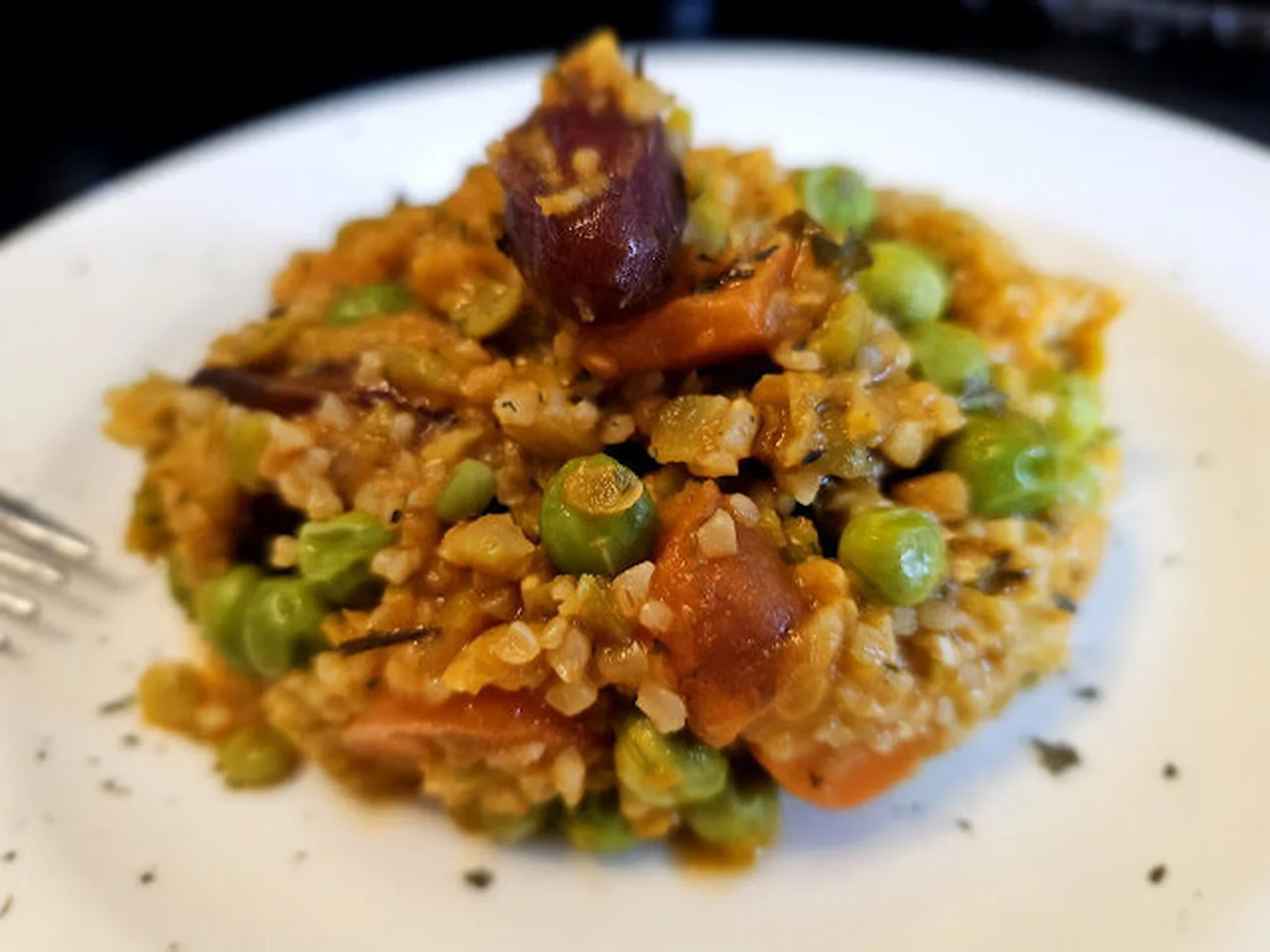 Boulgour aux petits pois et aux pois cassés