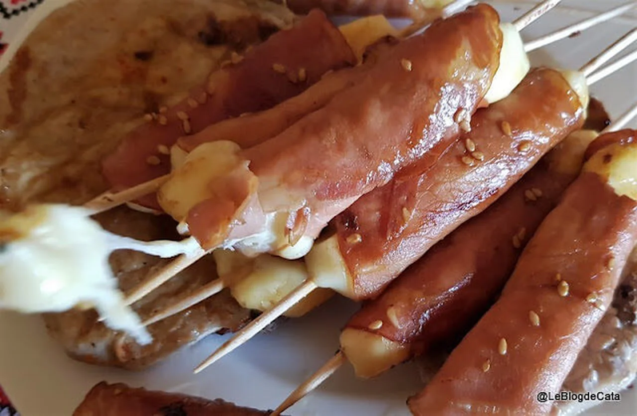 Brochettes de bacon au gruyère