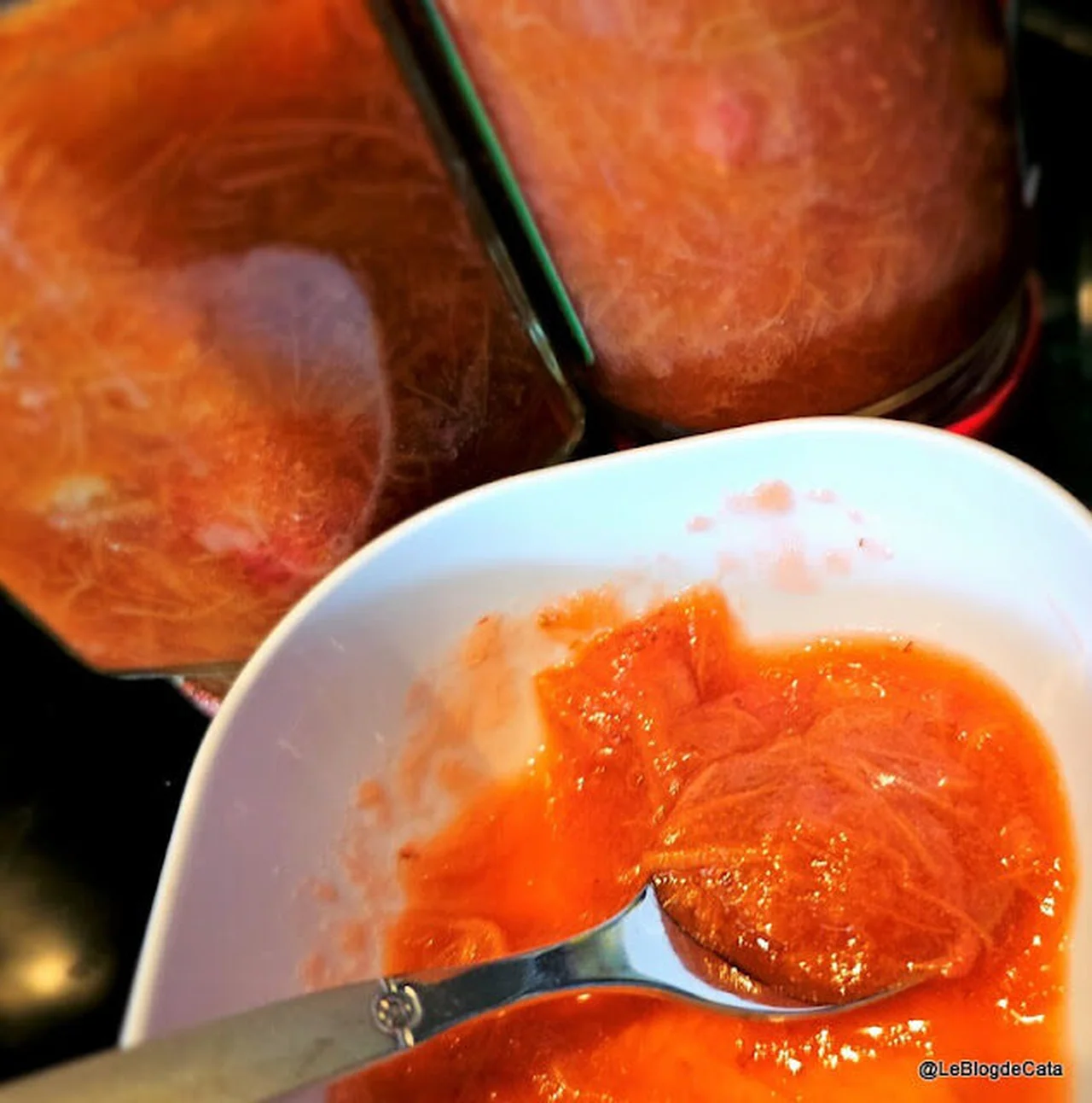 Confiture rhubarbe fraises sans sucre