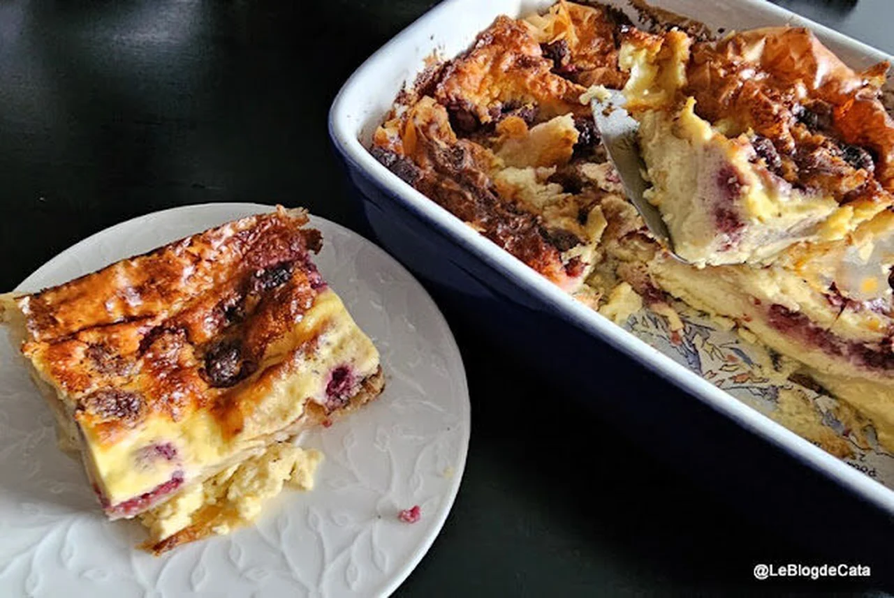 Gâteau pâte filo, ricotta et framboises