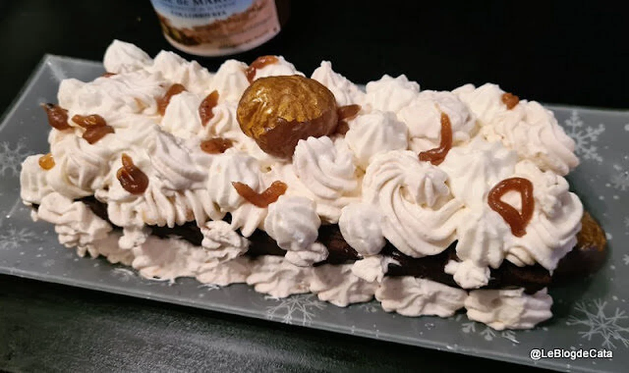 Marquise chocolat crème de marrons façon bûche