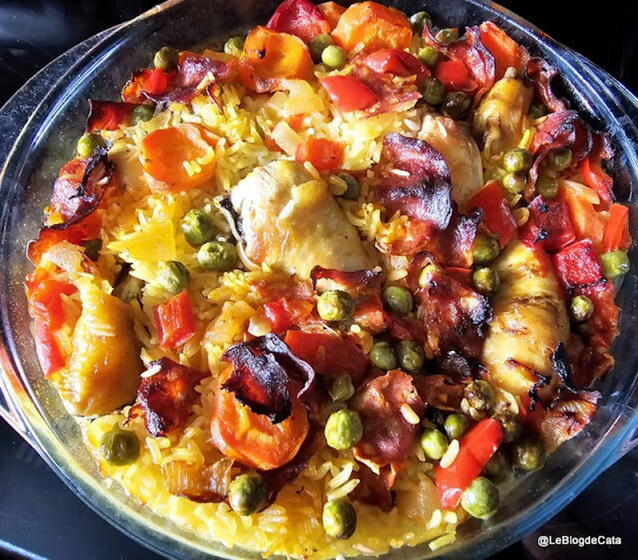 Riz pilaf au poulet et aux légumes