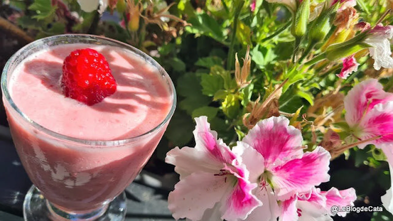 Smoothie framboises, citron vert et lait fermenté