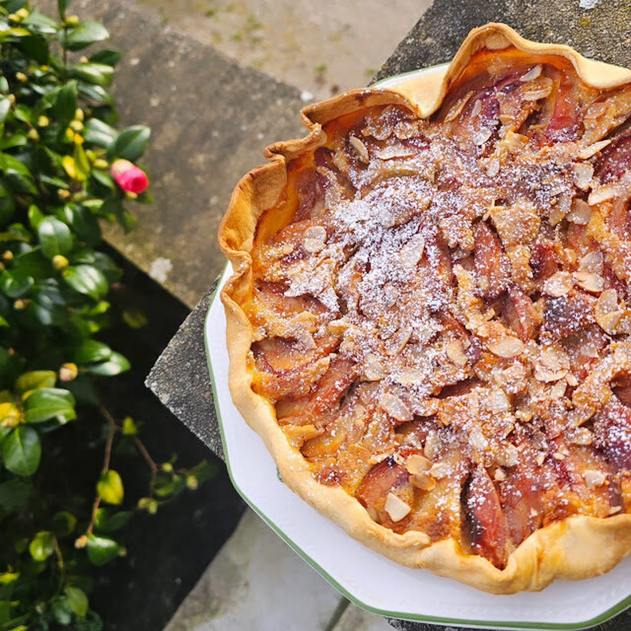 Tarte aux pêches du jardin