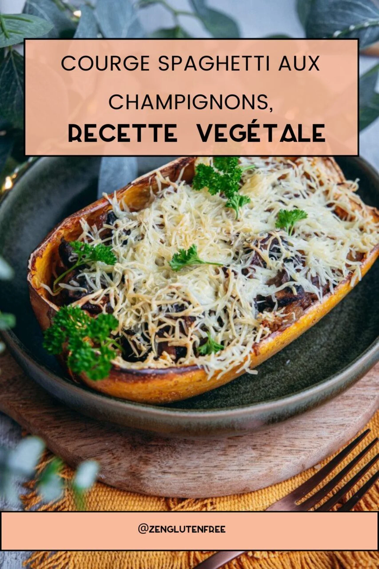 Courge spaghetti aux champignons