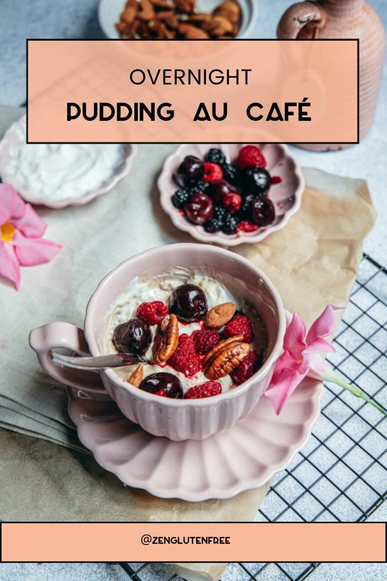 Overnight pudding au café, petit déjeuner végétal