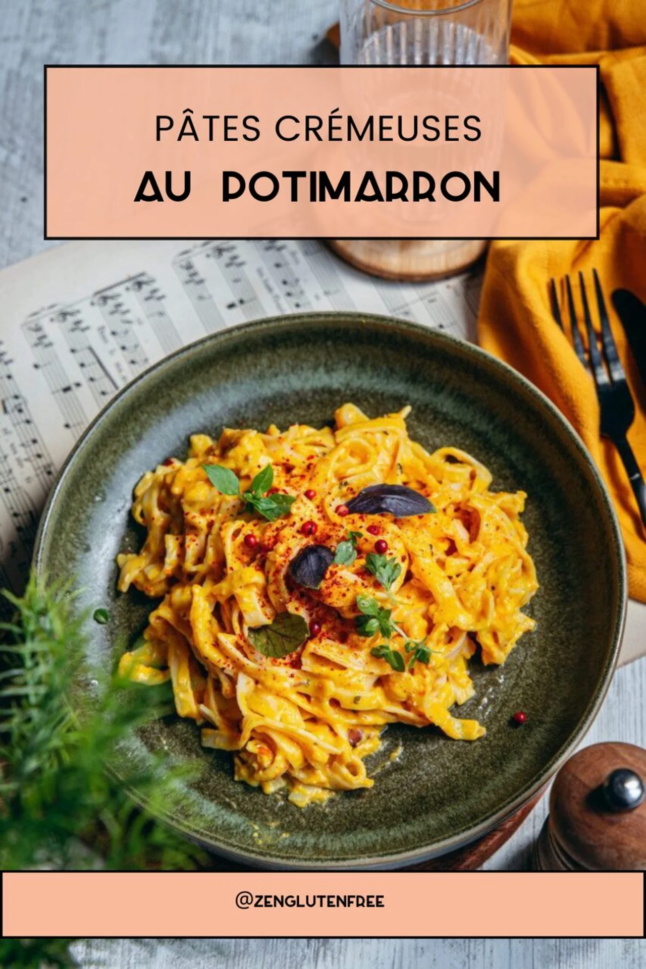 Pâtes crémeuses au potimarron