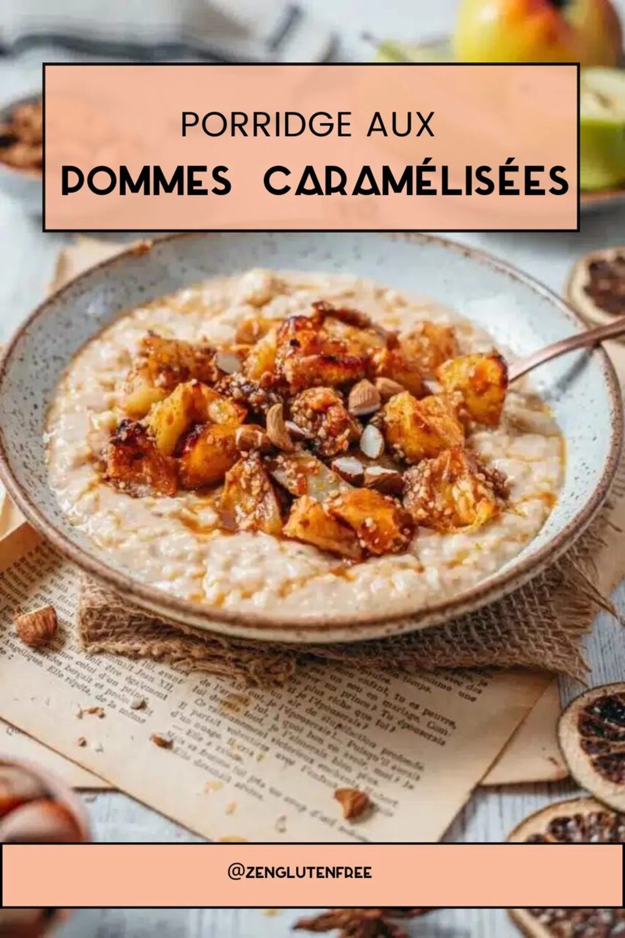 Porridge aux pommes caramélisées