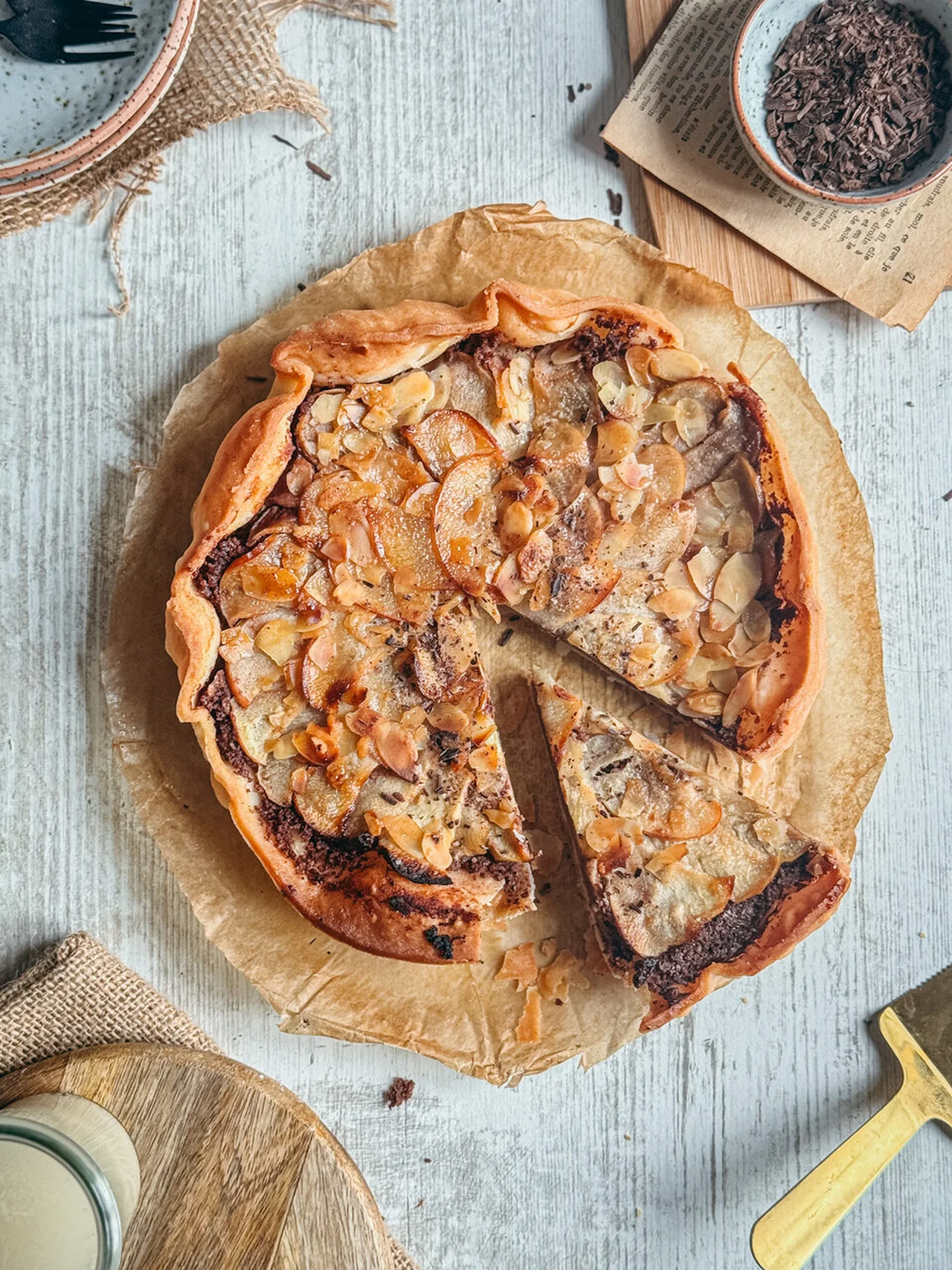 Tarte chocolat pomme sans gluten
