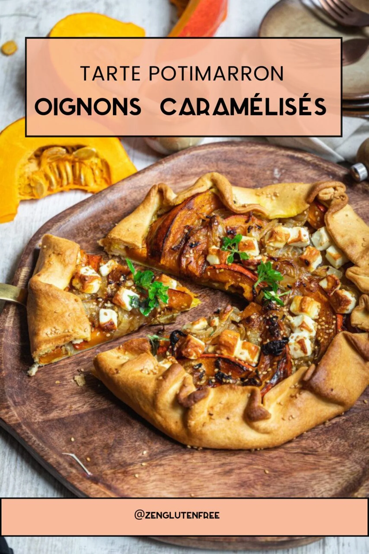 Tarte potimarron oignons caramélisés