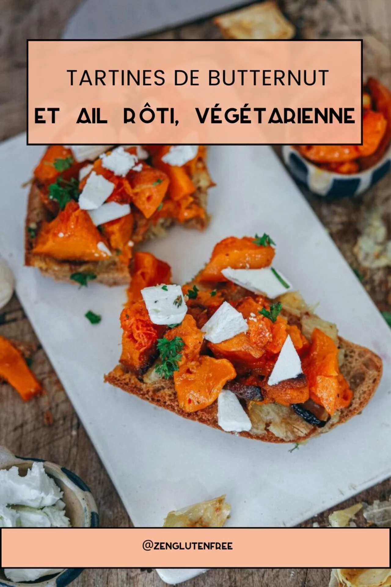 Tartines de butternut et ail rôti