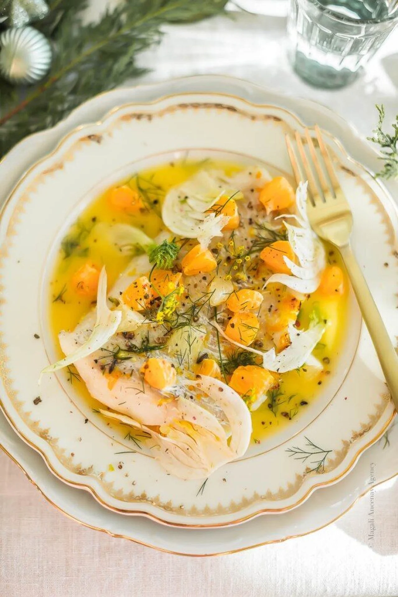 Poisson blanc fenouil et sauce mandarine