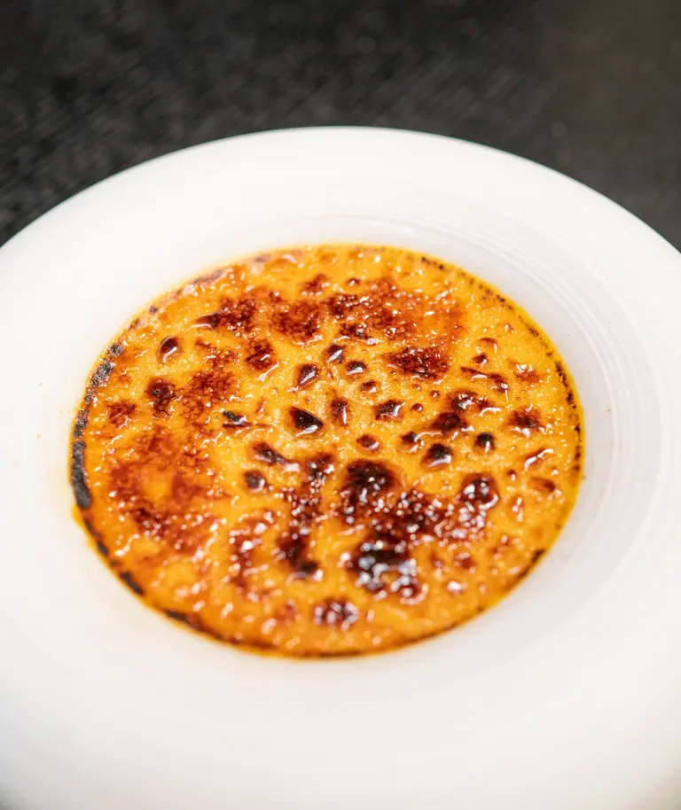 Crème brûlée patate douce, gingembre et vanille