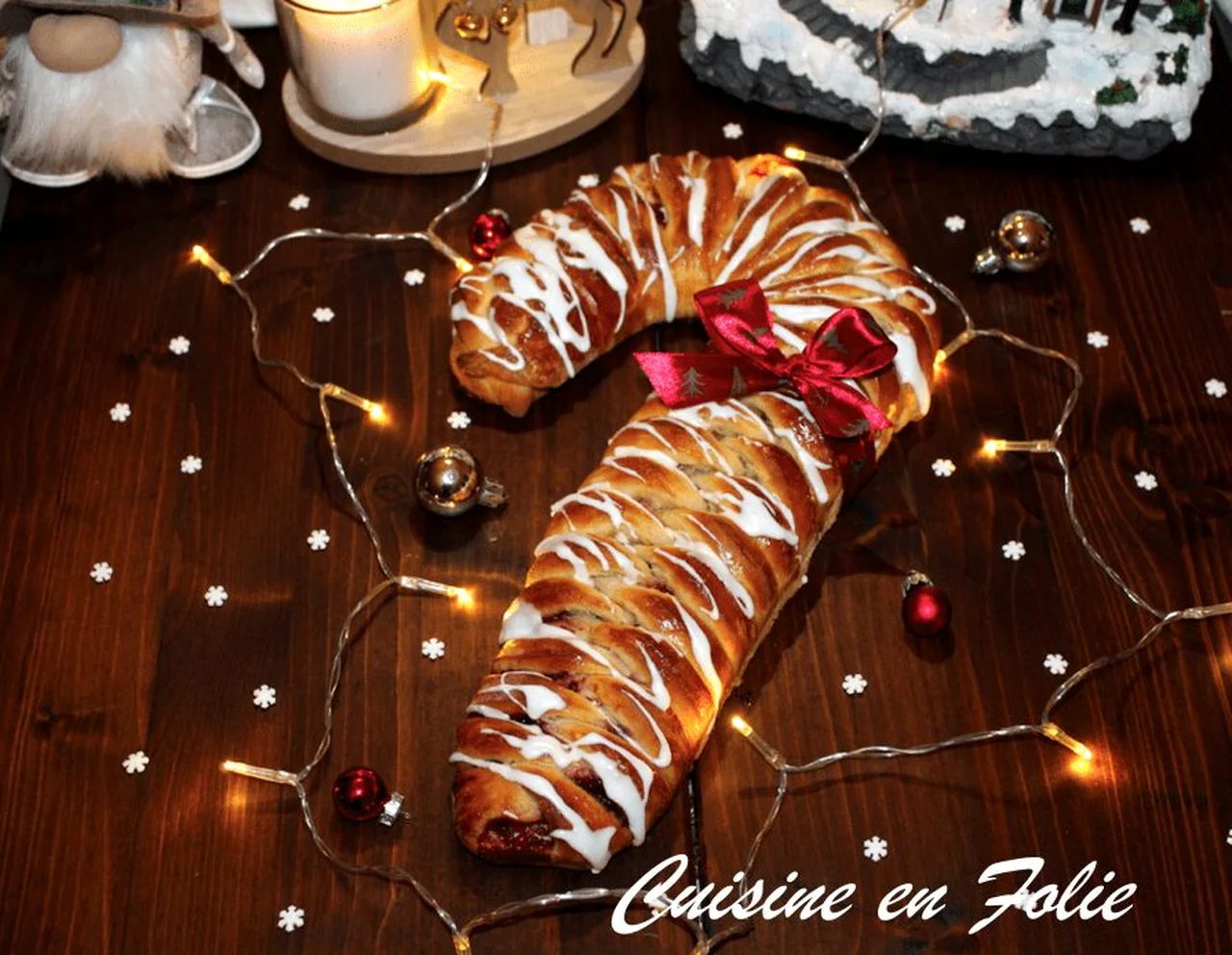 Candy cane coffee cake