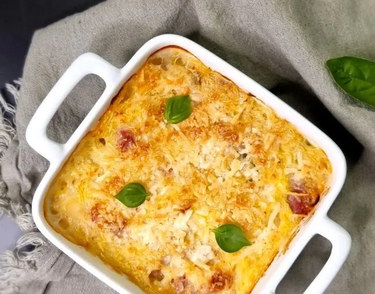 Gratin minceur de courge spaghetti au jambon cru