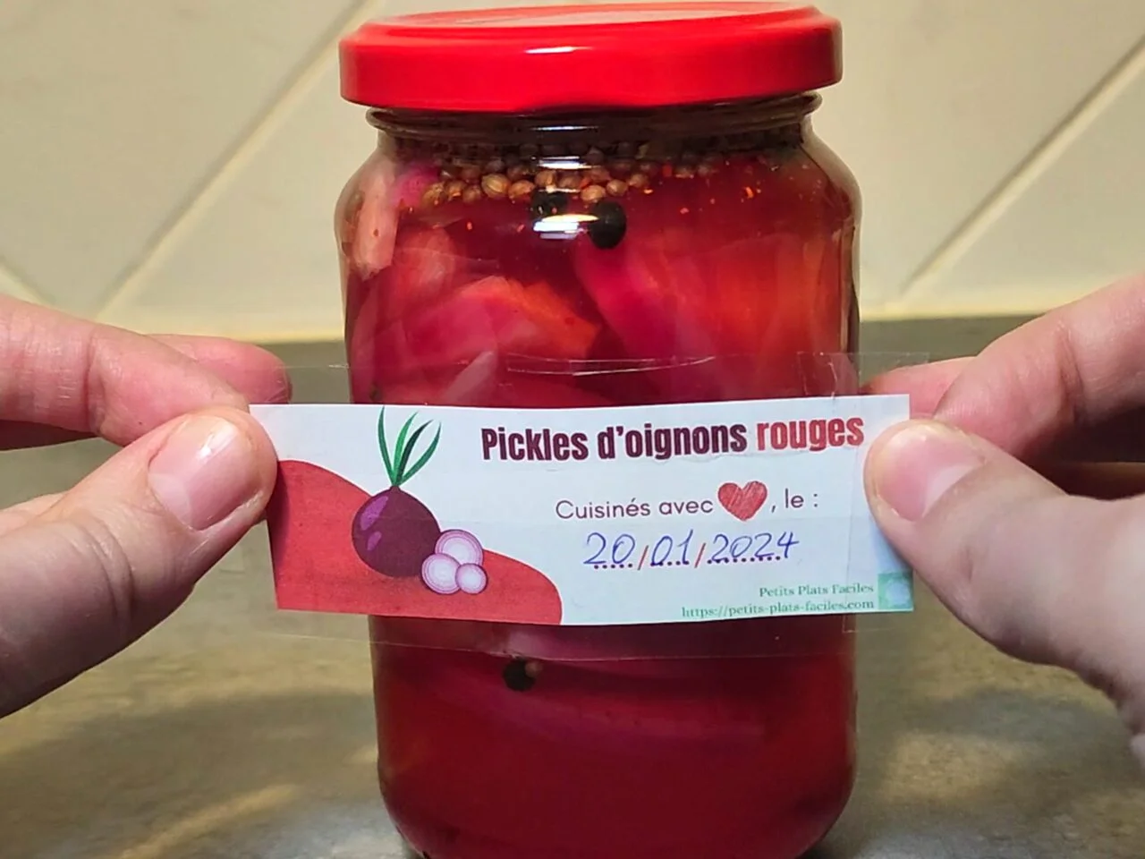Pickles d'oignons rouges au miel