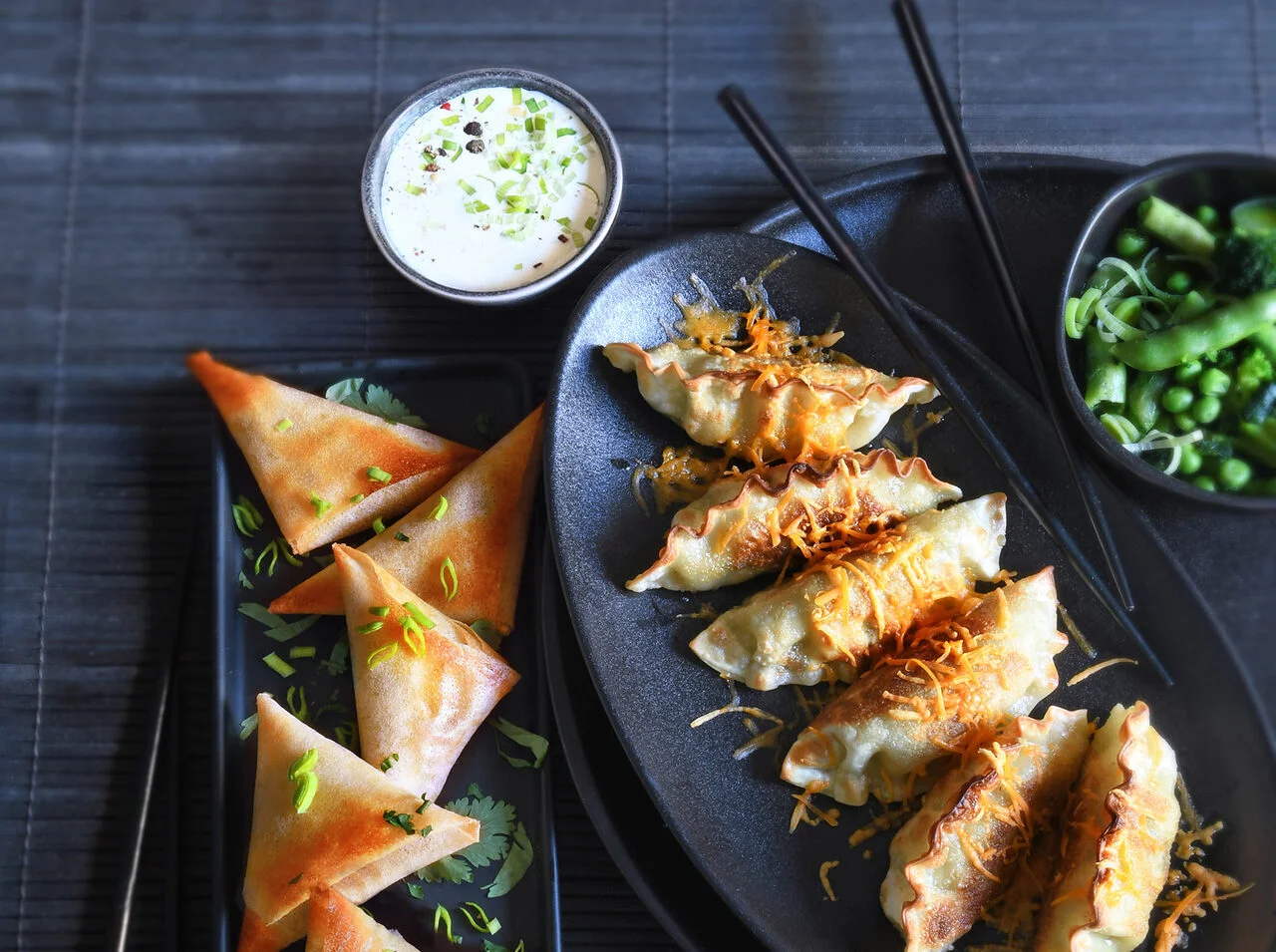 Gyozas au poulet et mimolette